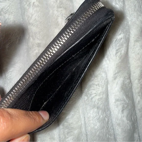 Prada Saffiano Keychain Wallet Logo Black/ Silver 1PP122 - Picture 7 of 11